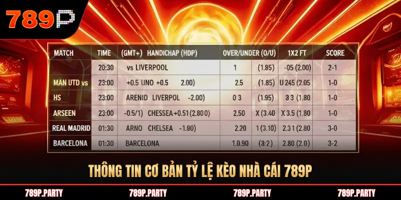 THÔNG TIN CƠ BẢN TỶ LỆ KÈO NHÀ CÁI 789P